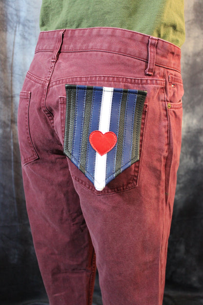 Leather Pride Pocket Flag - front view