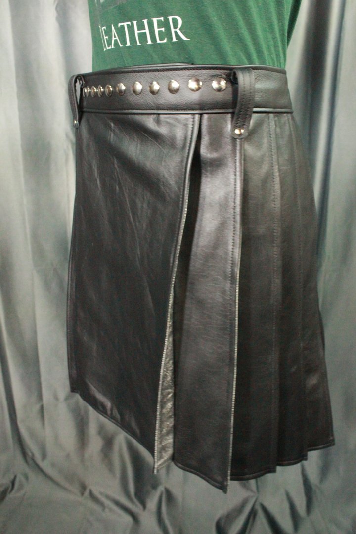 Pleated Leather Kilt - view 23