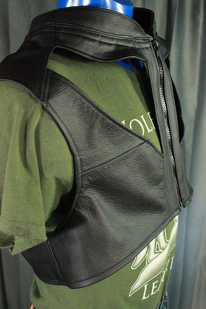 Open-Paneled Bolero Vest in Black - view 3