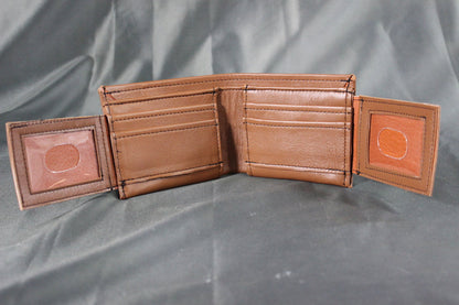 Classic Leather Wallet with Dual ID Flaps - front view