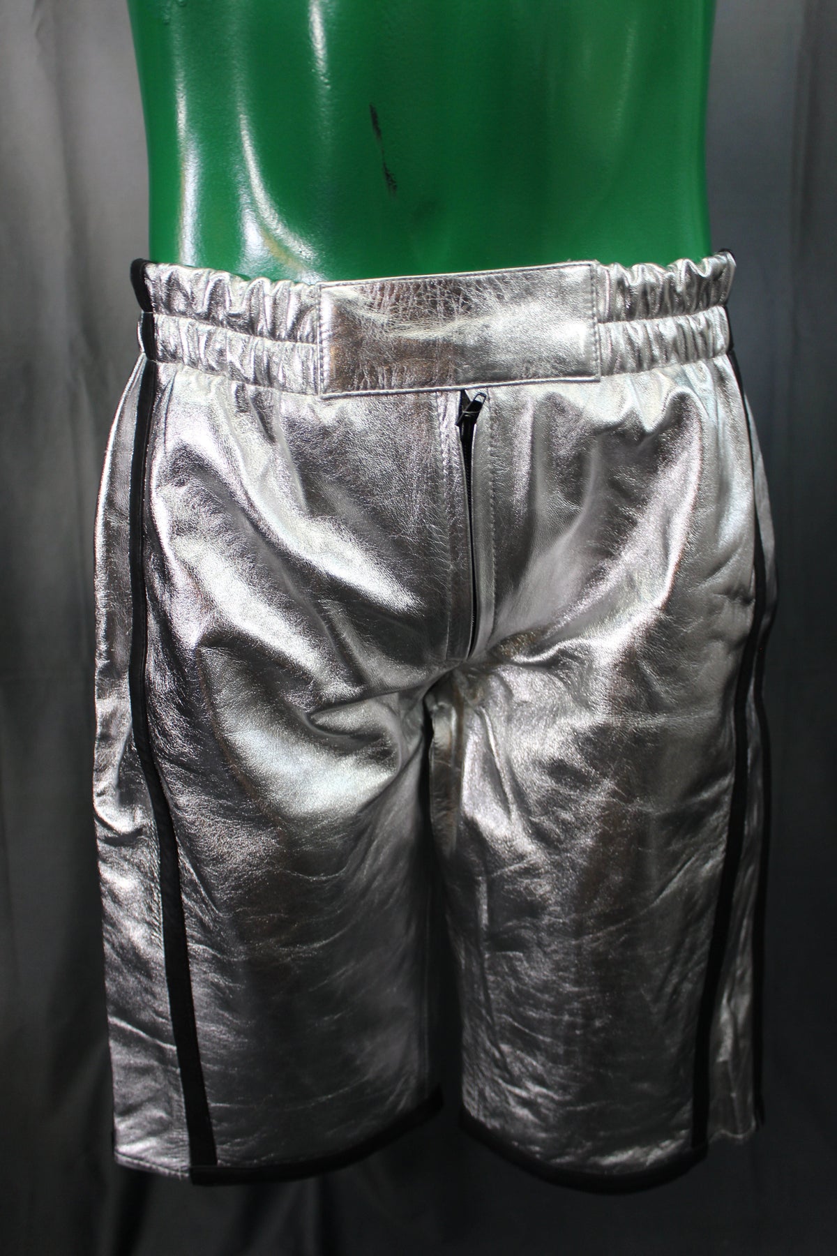 Basketball Shorts in Silver and Black - front view