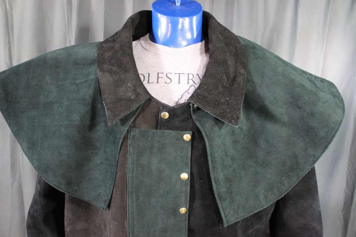 Suede Leather Duster (shortened) with Mantle - view 4