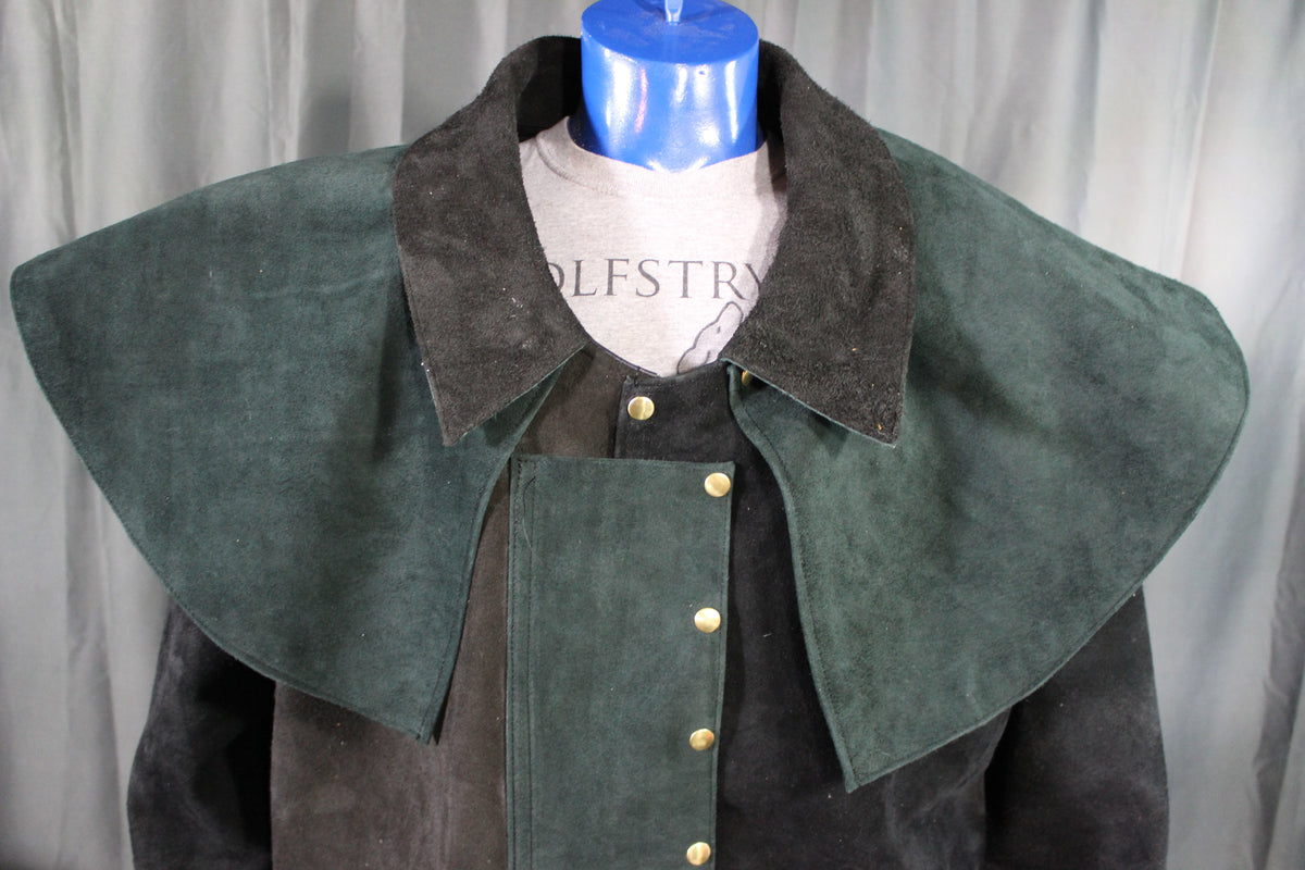 Suede Leather Duster (shortened) with Mantle - view 5
