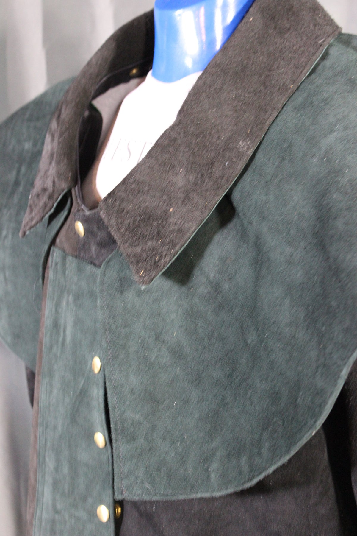 Suede Leather Duster (shortened) with Mantle - view 7