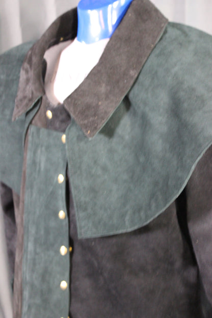 Suede Leather Duster (shortened) with Mantle - view 8
