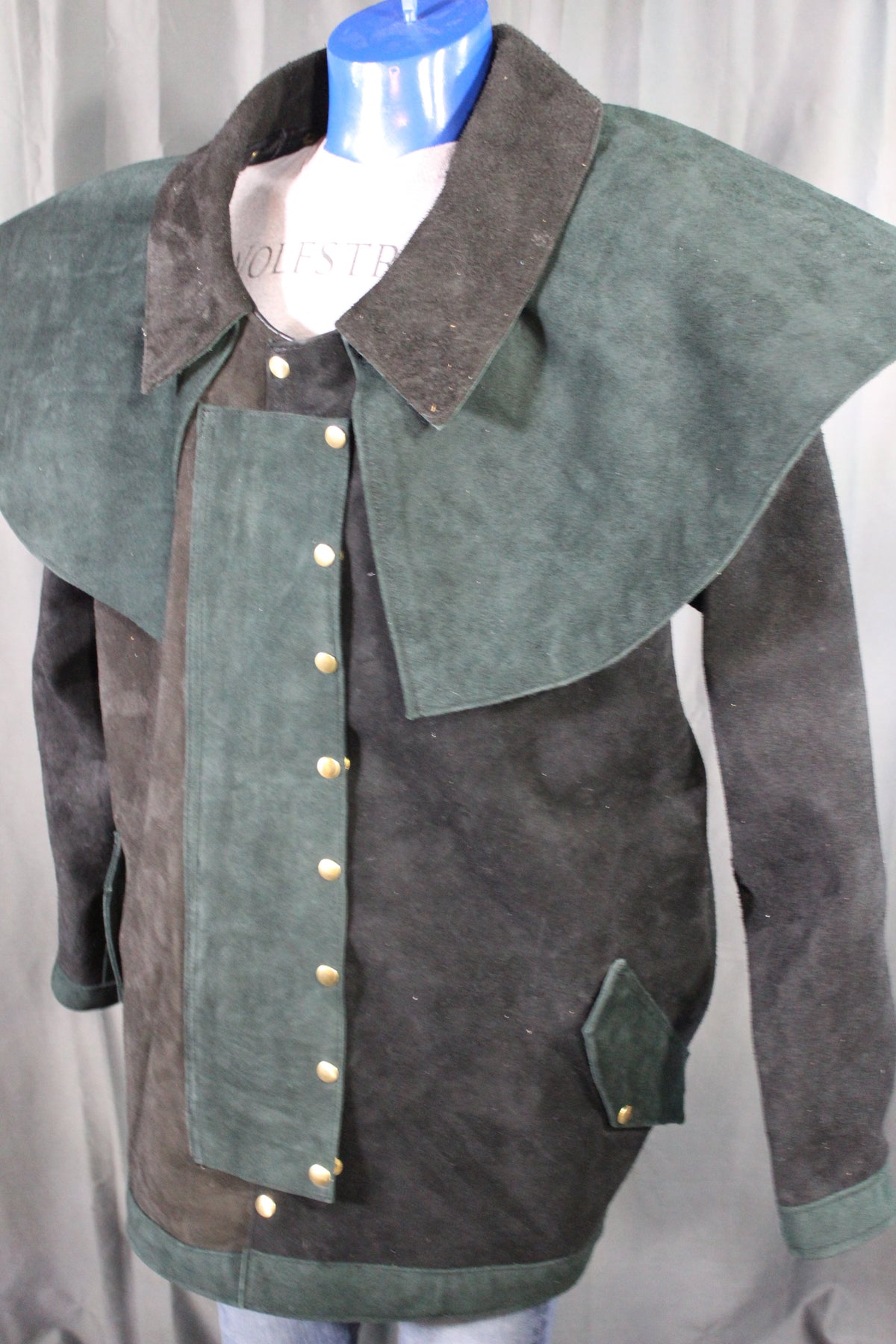 Suede Leather Duster (shortened) with Mantle - view 10