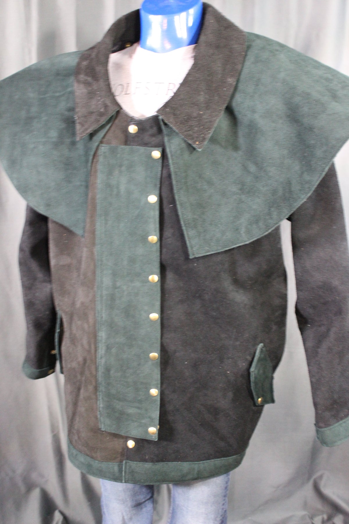 Suede Leather Duster (shortened) with Mantle - view 11