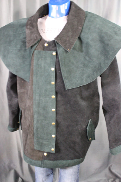 Suede Leather Duster (shortened) with Mantle - view 11