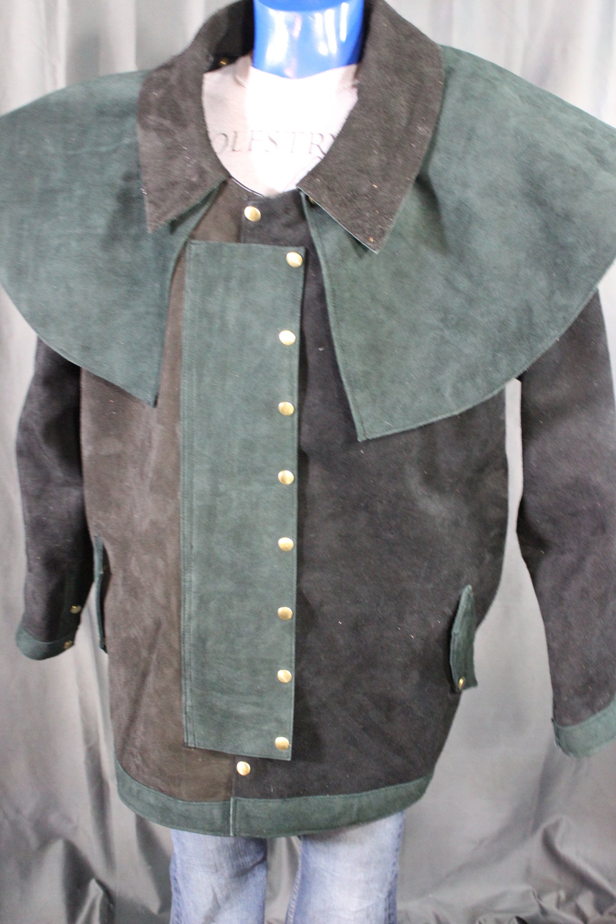 Suede Leather Duster (shortened) with Mantle - view 12