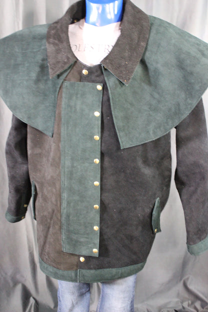 Suede Leather Duster (shortened) with Mantle - view 12