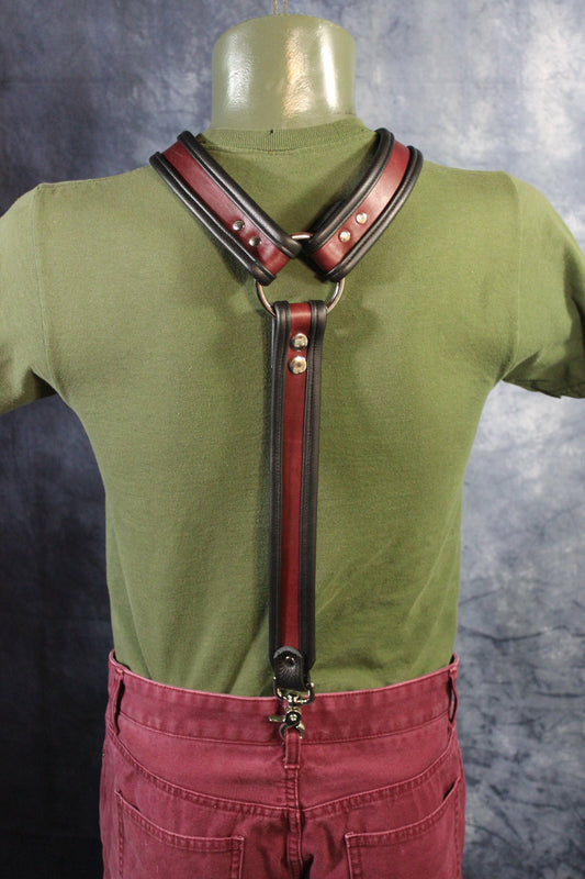 Two Tone Leather Suspenders - view 2