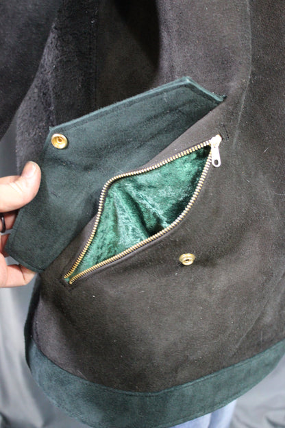 Suede Leather Duster (shortened) with Mantle - view 15