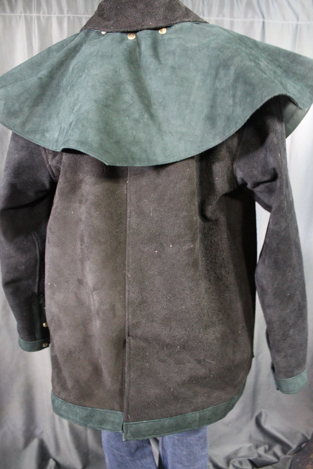 Suede Leather Duster (shortened) with Mantle - view 16