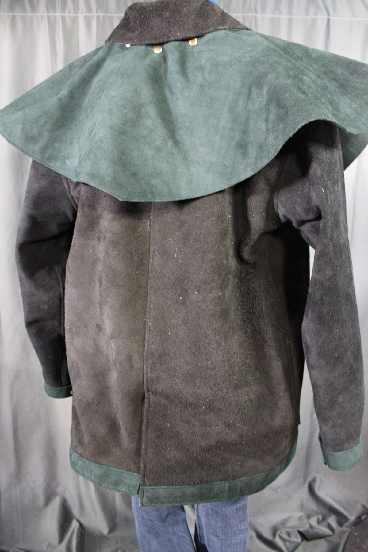 Suede Leather Duster (shortened) with Mantle - view 17