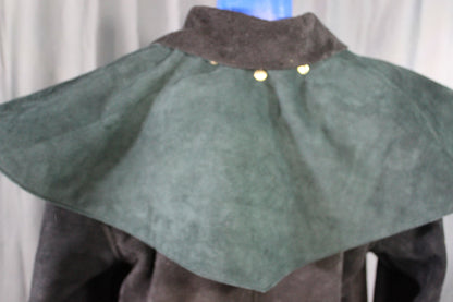Suede Leather Duster (shortened) with Mantle - view 18