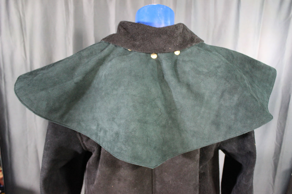 Suede Leather Duster (shortened) with Mantle - view 19
