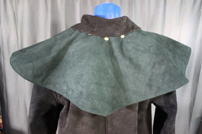 Suede Leather Duster (shortened) with Mantle - view 19