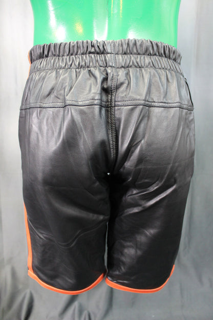 Basketball Shorts in Black and Orange - view 5