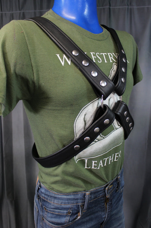 Classic X Harness with Snaps - front view
