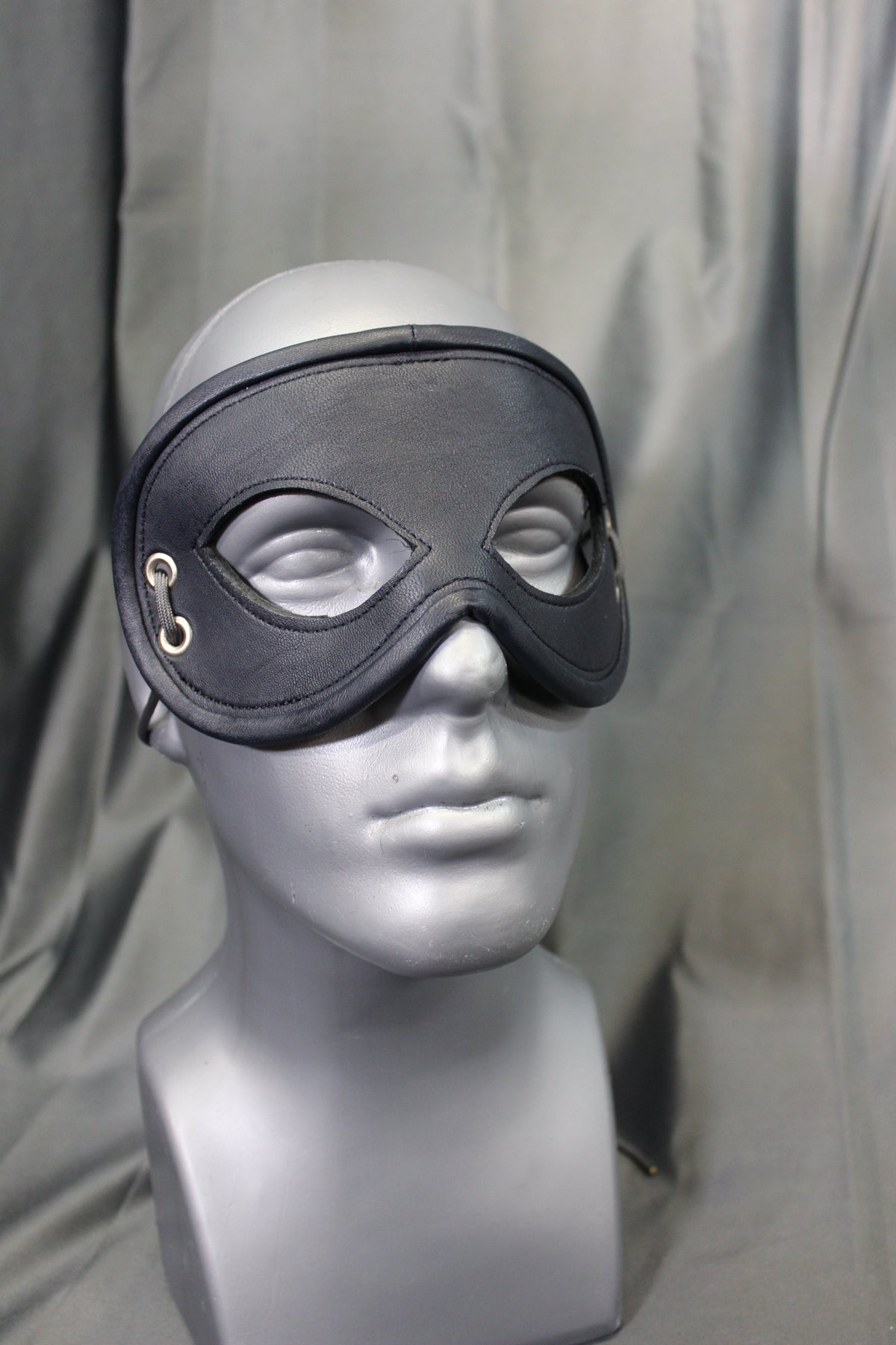 Leather Party Mask with Rolled Edge - front view