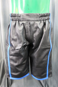 Basketball Shorts in Black and Blue - front view