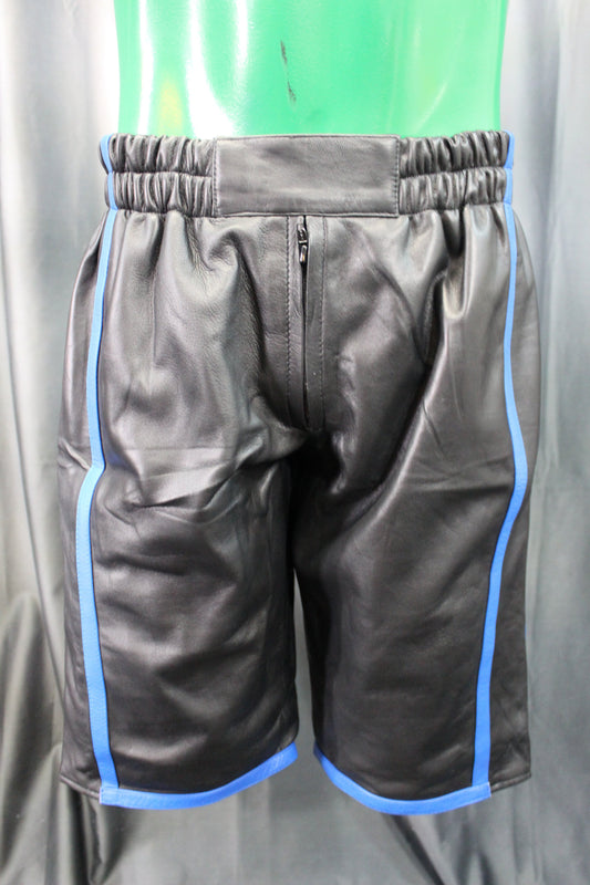 Basketball Shorts in Black and Blue - front view