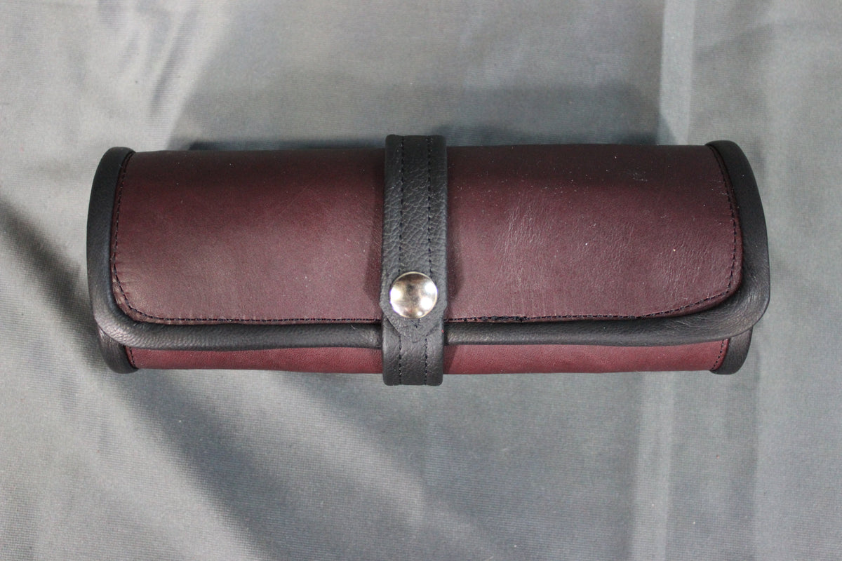 Leather Roll-Up Cigar Holder - front view