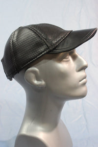 Perforated Leather Baseball Cap - front view