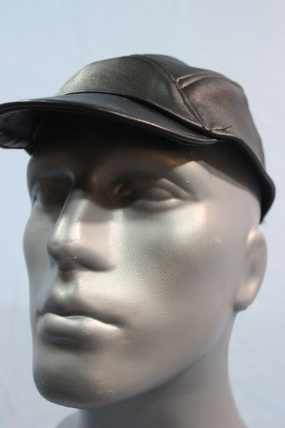 Short Brim Leather Baseball Cap - view 9