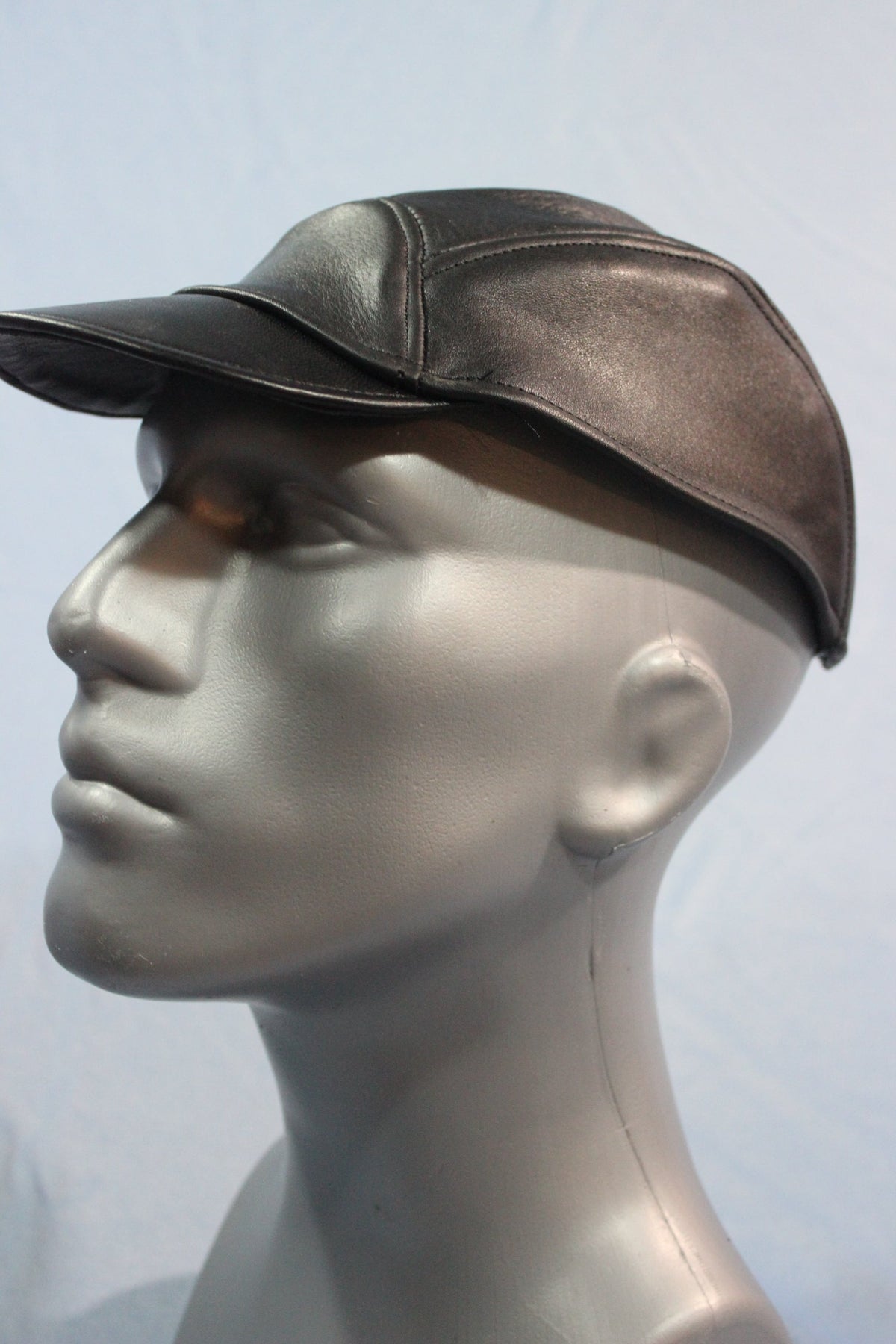 Short Brim Leather Baseball Cap - view 2
