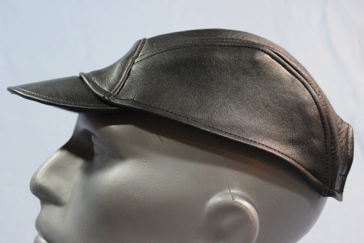 Short Brim Leather Baseball Cap - view 7