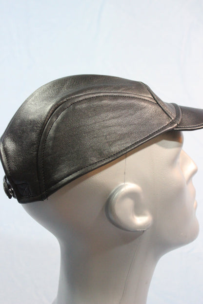 Short Brim Leather Baseball Cap - view 5
