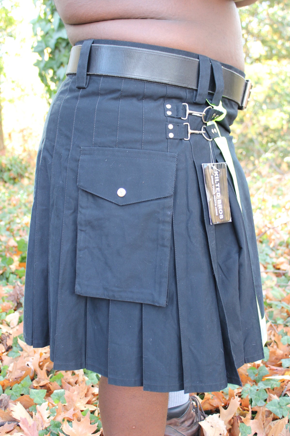 Firefighter Kilt in Black and Florescent Green - view 4