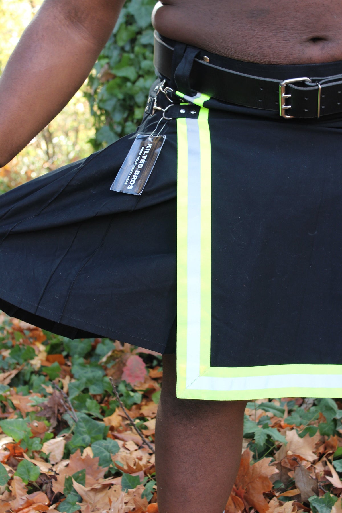 Firefighter Kilt in Black and Florescent Green - view 8