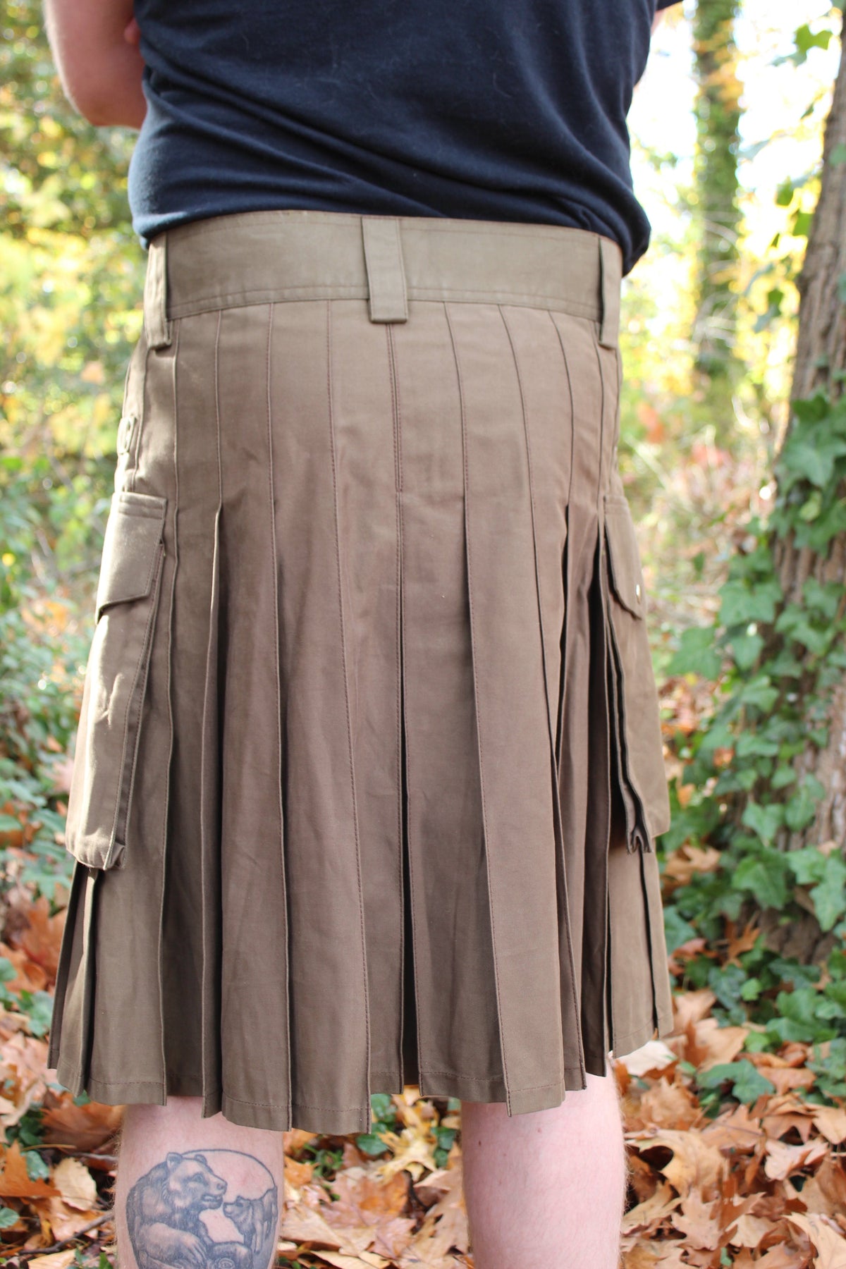 Firefighter Kilt in Brown and Florescent Orange - view 6