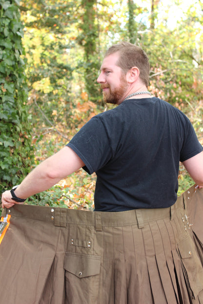 Firefighter Kilt in Brown and Florescent Orange - view 16