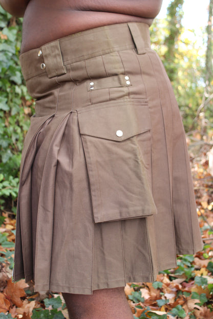 Firefighter Kilt in Brown and Florescent Green - view 2