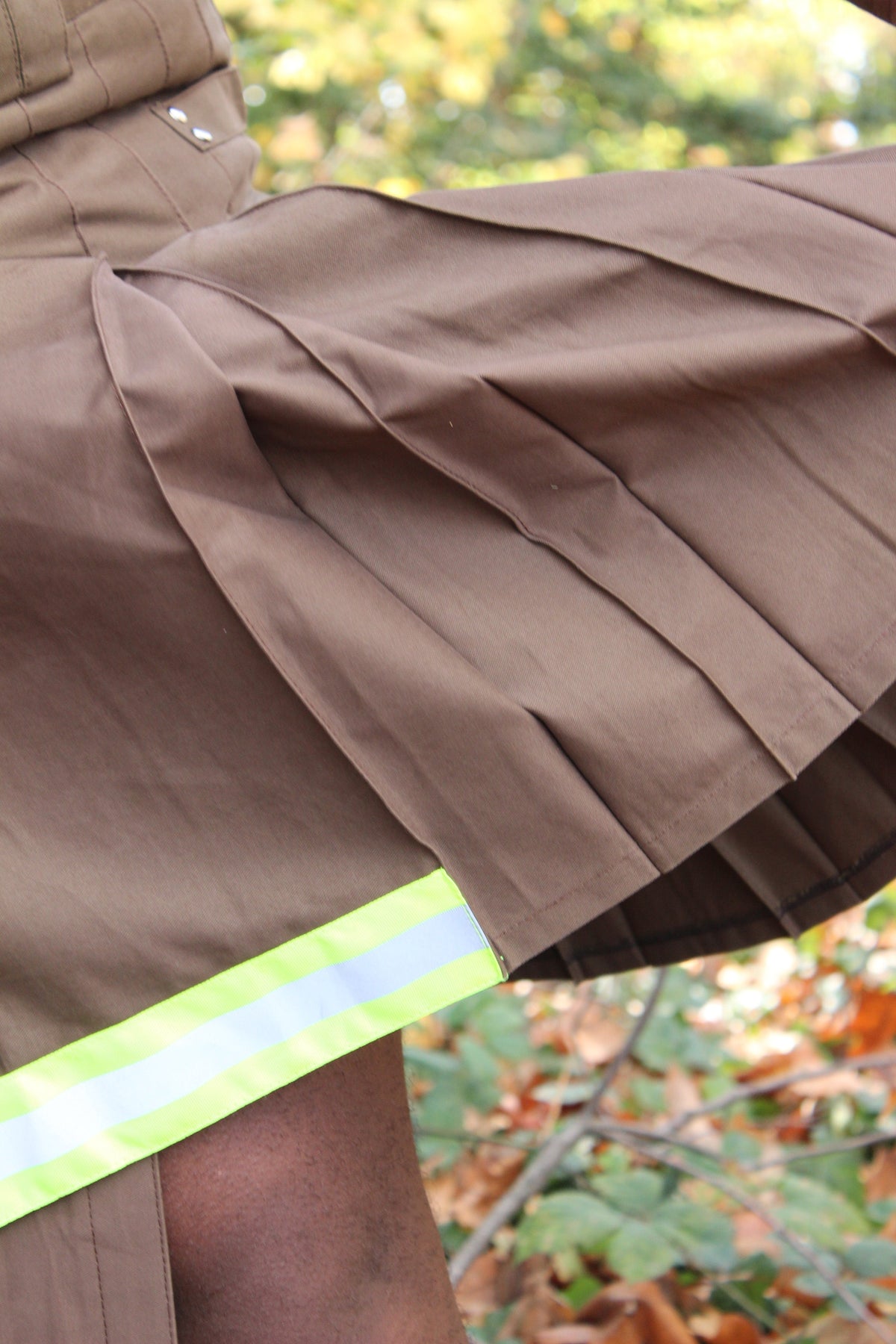 Firefighter Kilt in Brown and Florescent Green - view 8