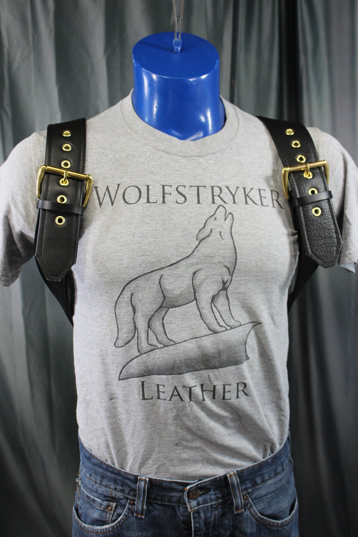 Our Back to Basics Black DOUBLE WIDE Convertable Leather Suspenders! - view 7