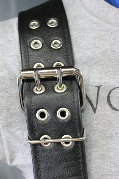 Our Back to Basics Black DOUBLE WIDE Convertable Leather Suspenders! - view 26