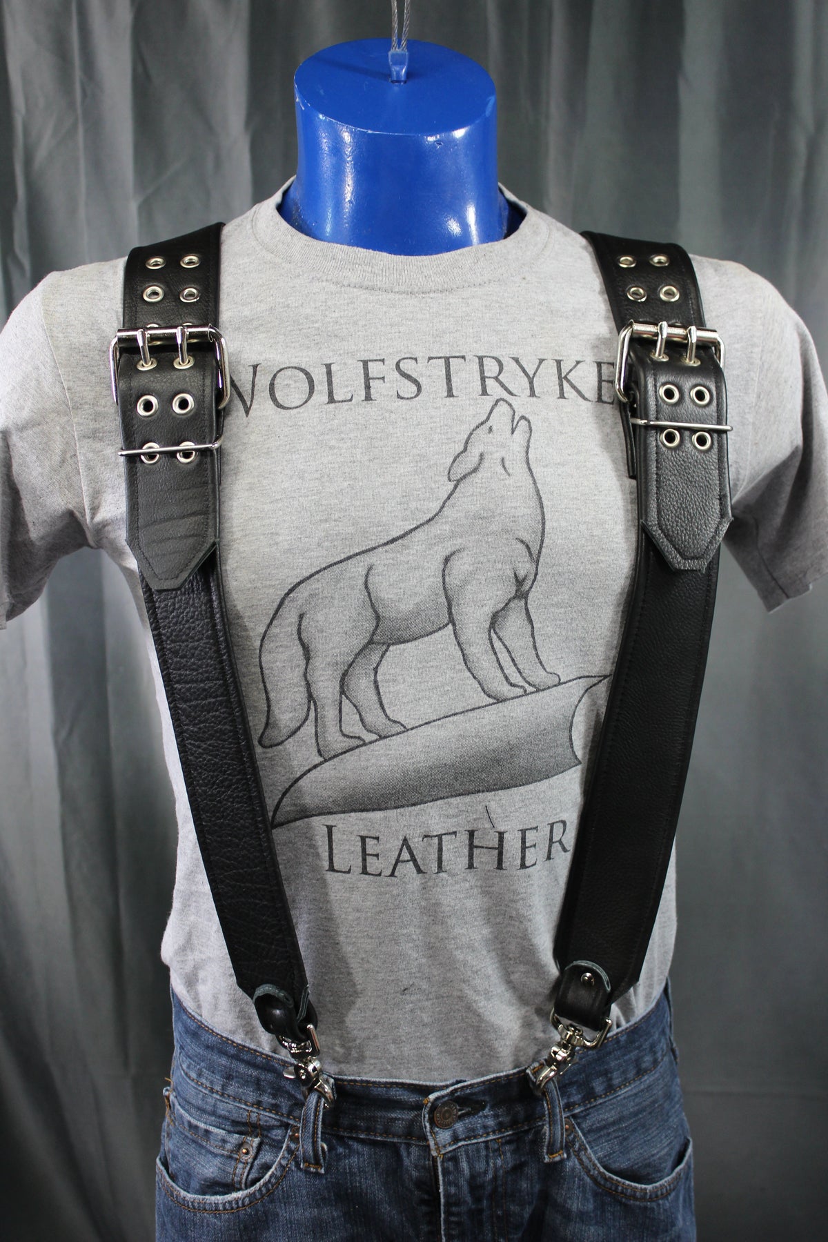 Our Back to Basics Black DOUBLE WIDE Convertable Leather Suspenders! - view 32