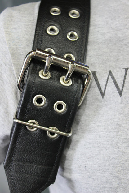 Our Back to Basics Black DOUBLE WIDE Convertable Leather Suspenders! - view 42