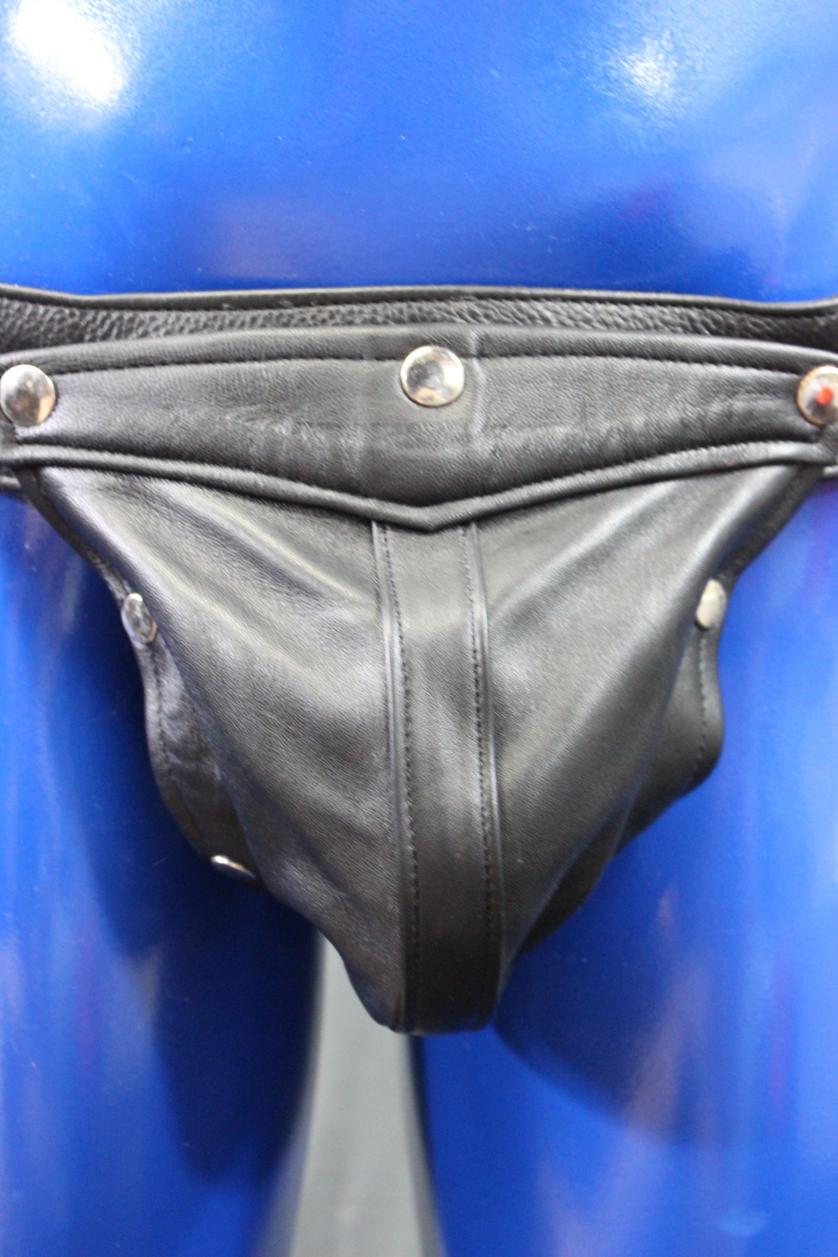 Black Leather Jock with built in Cockring - view 2
