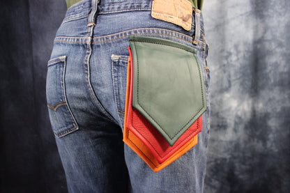 Interchangeable Layered Leather Pocket Flag - view 3