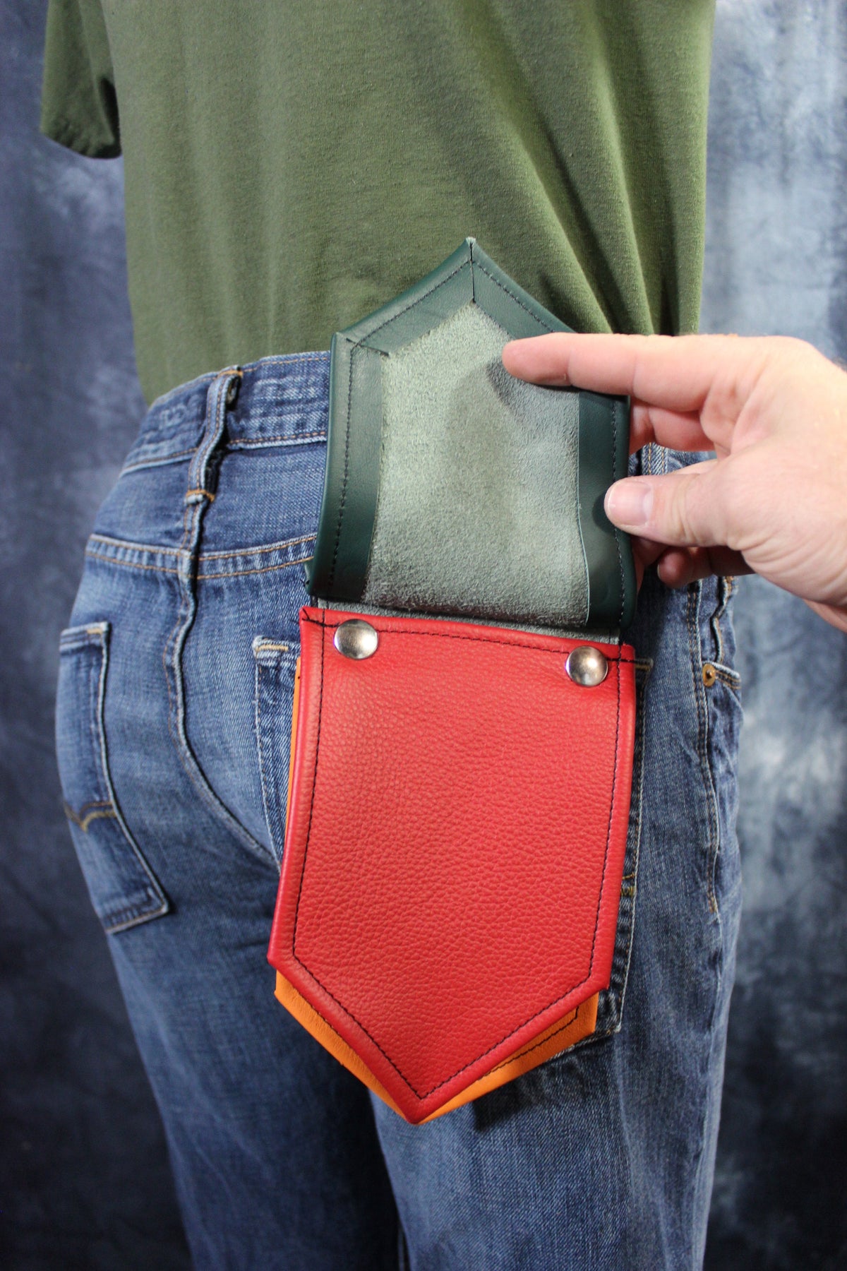 Interchangeable Layered Leather Pocket Flag - view 4