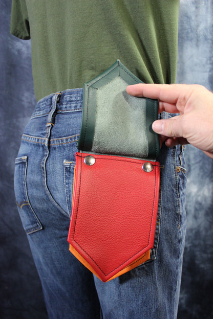 Interchangeable Layered Leather Pocket Flag - view 4