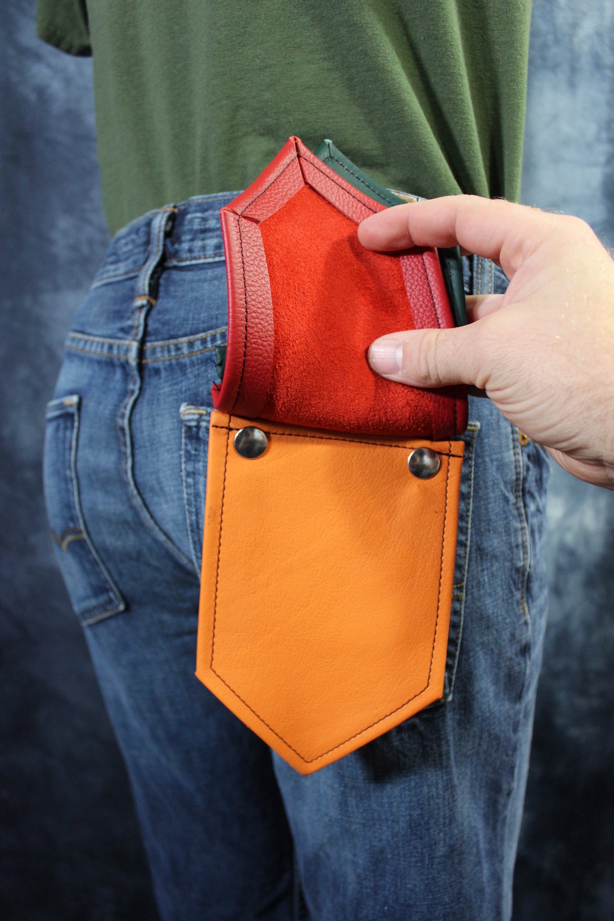 Interchangeable Layered Leather Pocket Flag - view 5