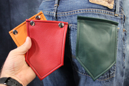 Interchangeable Layered Leather Pocket Flag - view 7