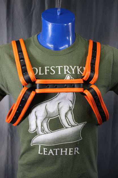 Black and Orange Bulldog Harness and Jock Combo! - view 7