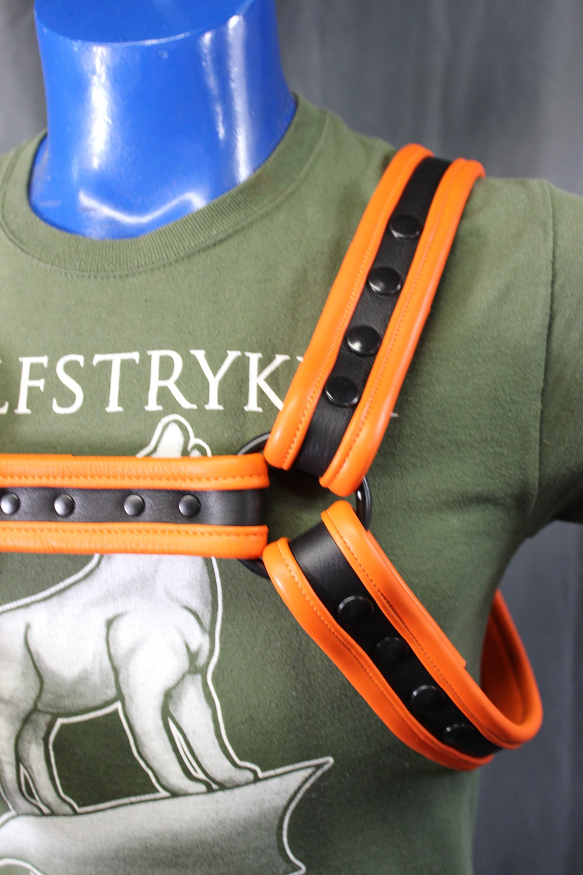 Black and Orange Bulldog Harness and Jock Combo! - view 8